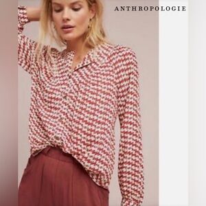Anthropologie Maeve Avignon Dog Print Blouse XS